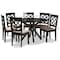 Baxton Studio Jana Sand Upholstered and Dark Brown Finished Wood 7-Piece Dining Set 170-10531-10894 - alternate 2